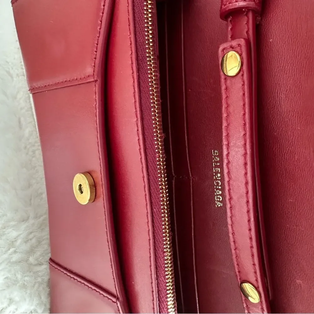 Balenciaga  Leather Clutch with Gold Chain